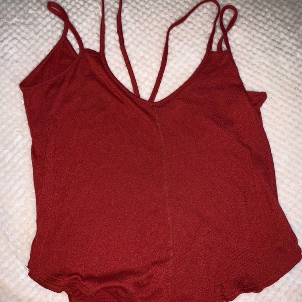 Low-Cut Red Tank Top